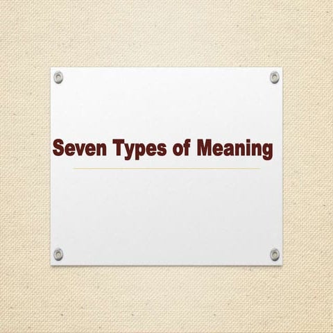 Seven types of meaning- A topic of semantics.ppt