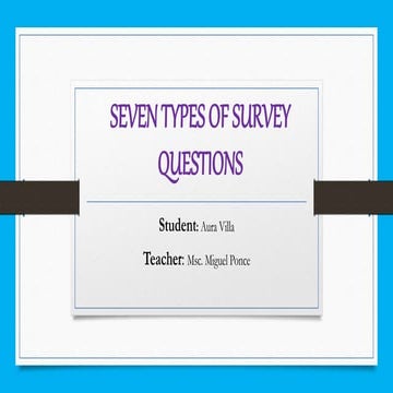 Seven types of surveys in research
