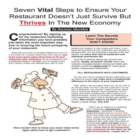 Seven vital steps to ensure your restaurant doesn't just survive but thrives ...