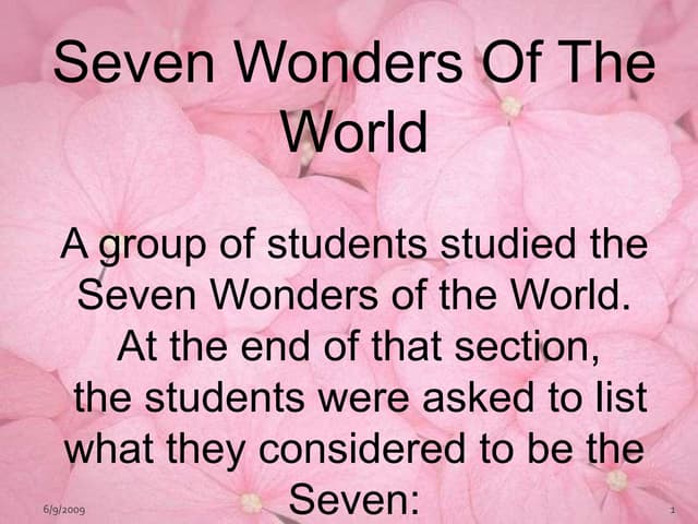 Seven Wonders Of The World