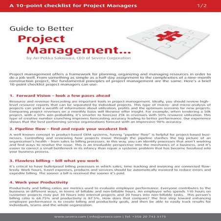 Guide to better Project Management from Severa
