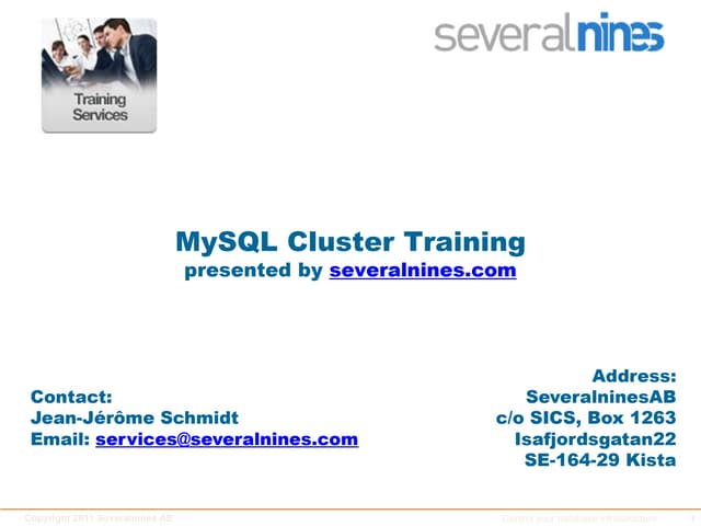 Severalnines Self-Training: MySQL® Cluster - Part V