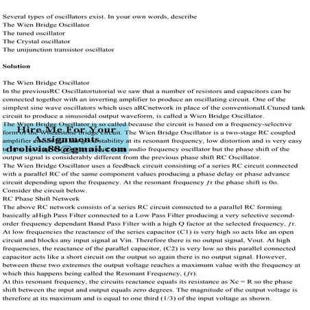 Several types of oscillators exist. In your own words, describeThe.pdf