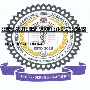 Severe Acute Respiratory Syndrome (SARS) | PPTX