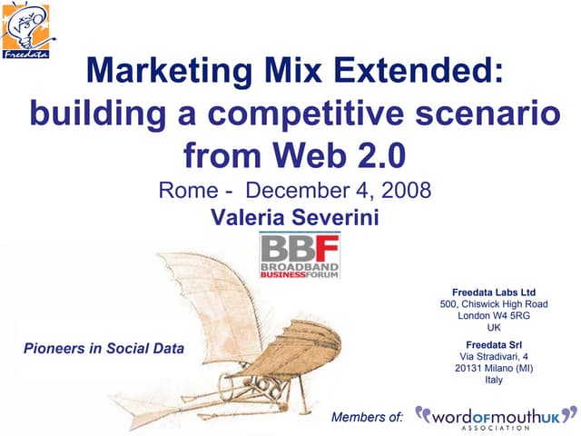 Marketing Mix Extended:building a competitive scenario from Web 2.0