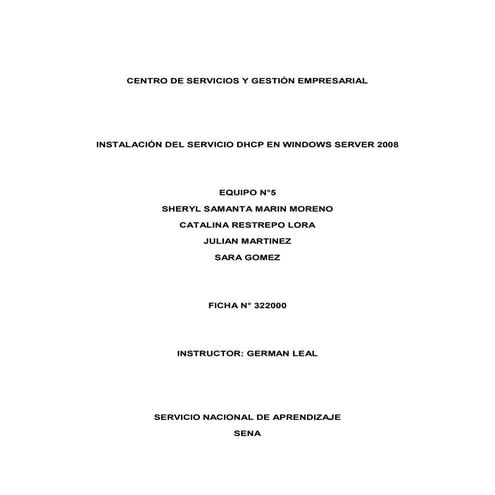 Sevidor dhcp windows 2008