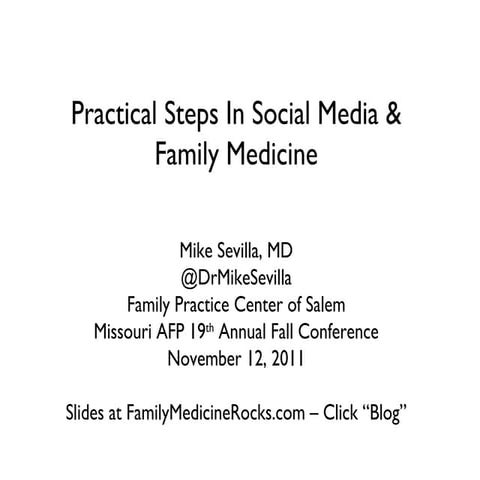 Family Medicine Advocacy Thru Social Media