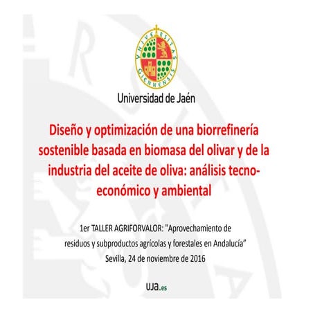 "Diseño y optimización de una biorrefinería sostenible basada en biomasa del ...
