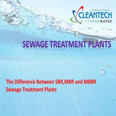 The difference between sbr, mbr and mbbr-sewage treatment plants