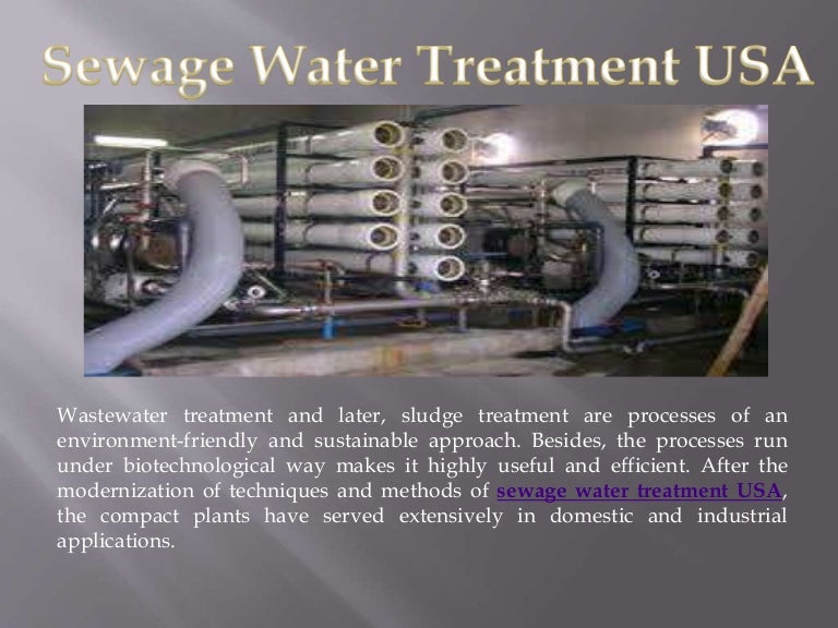 Sewage water treatment usa