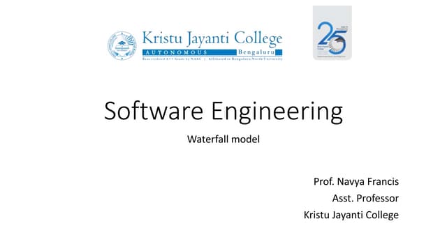 Software Engineering: Topic: Waterfall Model