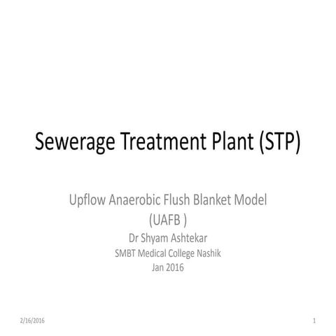 Sewerage Treatment Plant (stp) 2016