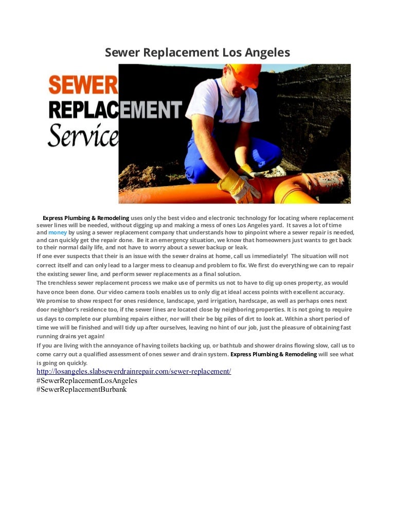 Sewer Replacement Los Angeles