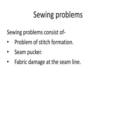 Sewing problems