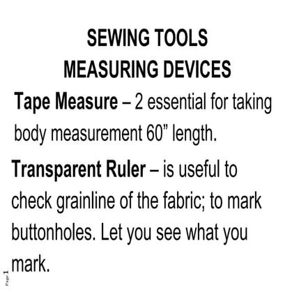 Sewing tools measuring devices