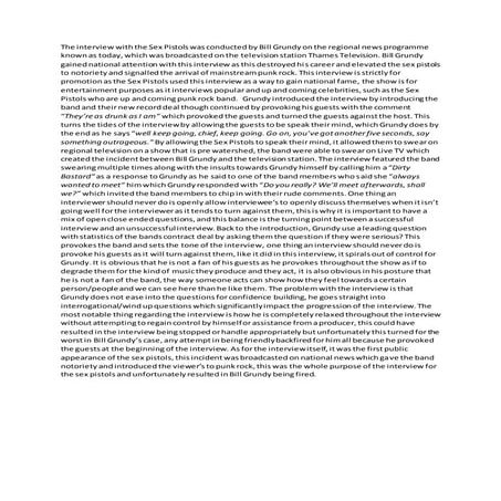 Sex pistols interview