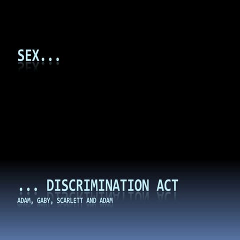 Sex Discrimination Act