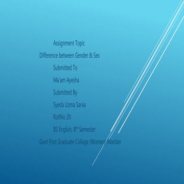 Sex And gender by uzma