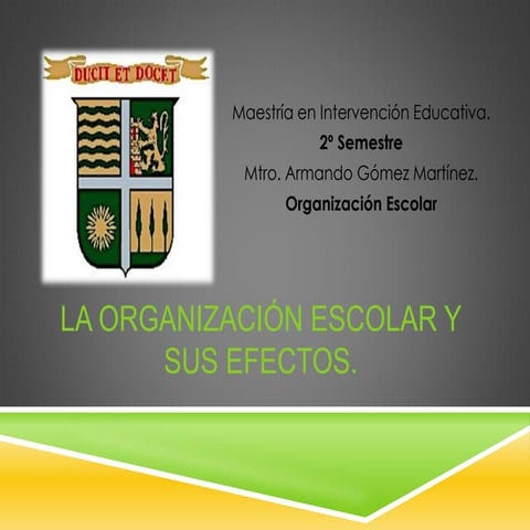 La organización escolar y sus efectos