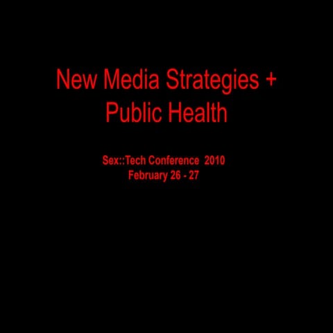 New Media Strategies for Public Health