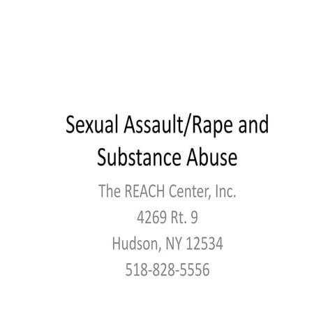 Substance Abuse and Sexual Assault/Rape