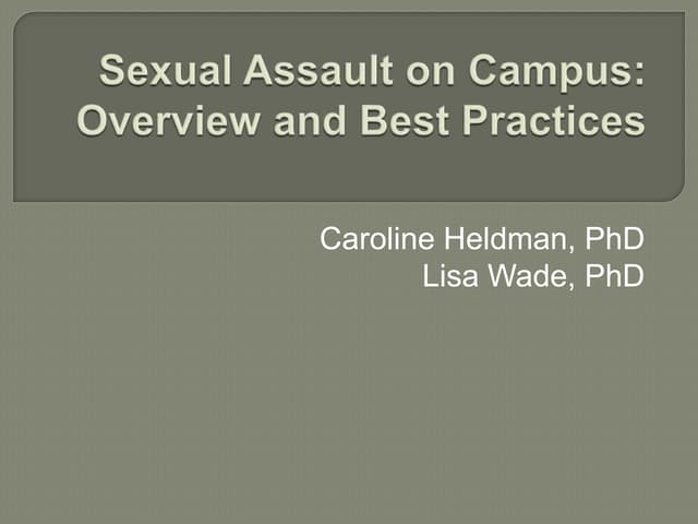 Sexual Assault on Campus - Occident...