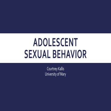 Adolescent Sexual Behavior