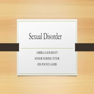 Sexual disorder | PPTX