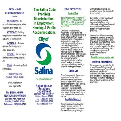 City of Salina Brochure - Sexual Harassment 