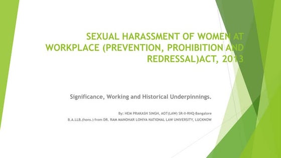 Indian Law on Sexual Harassment of Women at Workplace - 2013 | PDF