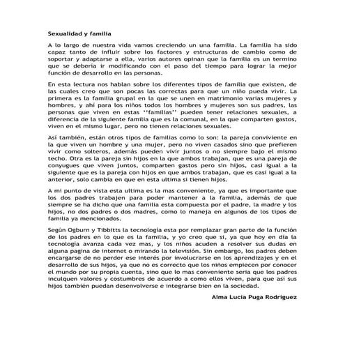 Sexualidad y familia