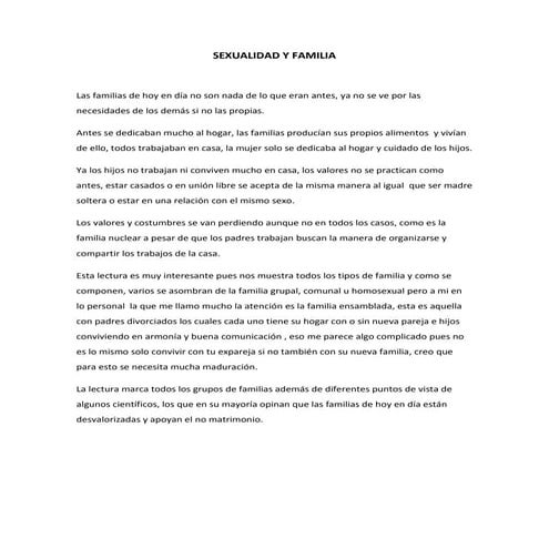 Sexualidad y familia