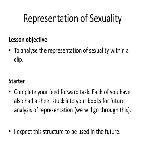 Representation of Sexuality