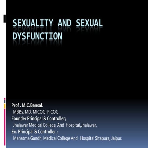 Sexuality and sexual dysfunction