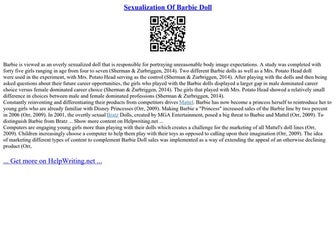 Sexualization Of Barbie Doll