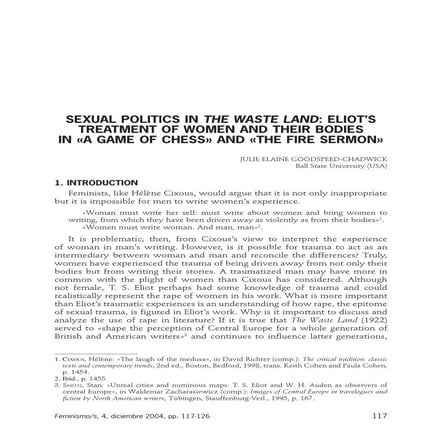 The Waste Land and Sexual politics