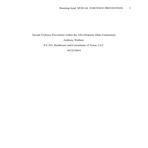 Sexual violence prevention thesis paper