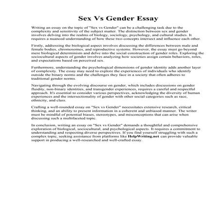 Sex Vs Gender Essay.pdfSex Vs Gender Essay
