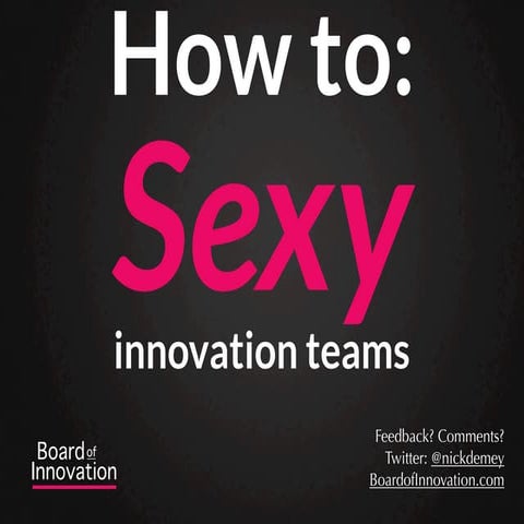 How to: a Sexy Innovation Team! (by @nickdemey @boardofinno)
