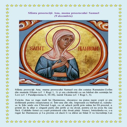 Sfânta proorociţă Ana, mama proorocului Samuel (9 decembrie)