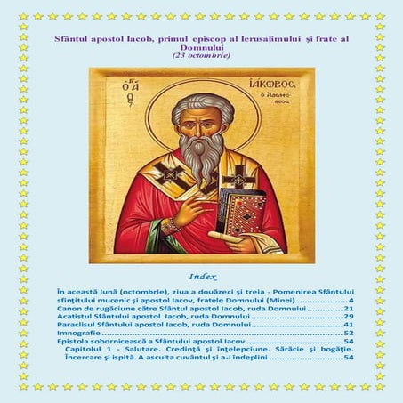 Sfântul apostol Iacob, primul episcop al Ierusalimului şi frate al ...