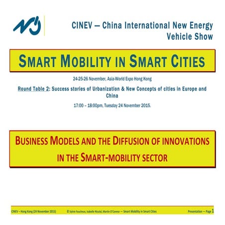 SMART MOBILITY IN SMART CITIES | PDF