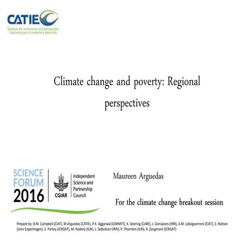  Climate change and poverty: Regional perspectives