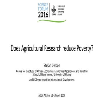 Does Agricultural Research reduce Poverty?