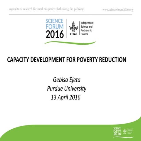 Capacity development for poverty reduction