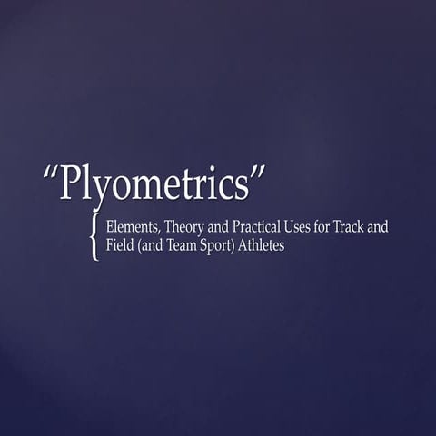 Speed Football Consortium Plyometrics Presentation