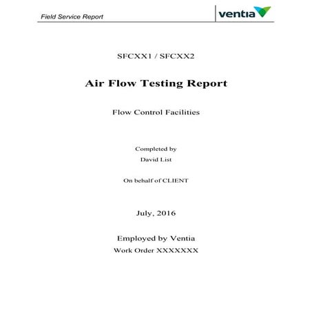 SFCXX1 - SFCXX2 Air Flow Testing Report