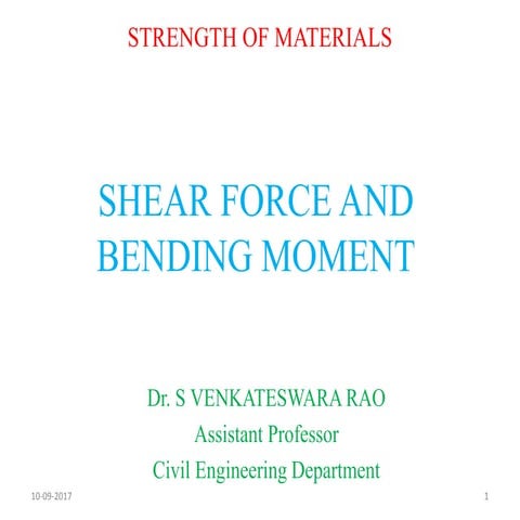 Shear Force and Bending Moment Concepts and Diagrams