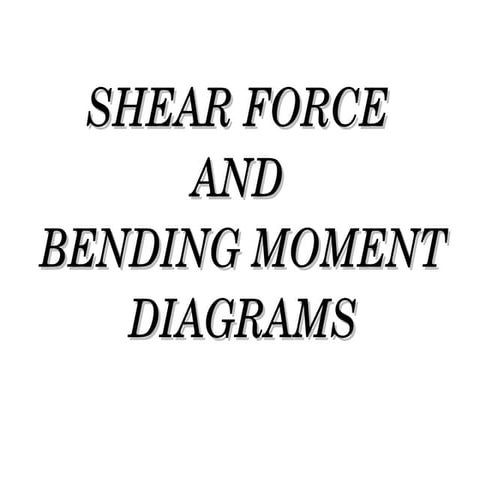 Shear Force and Bending Moment Diagrams