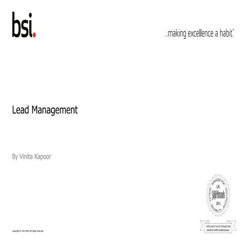 Lead Management using Sfdc